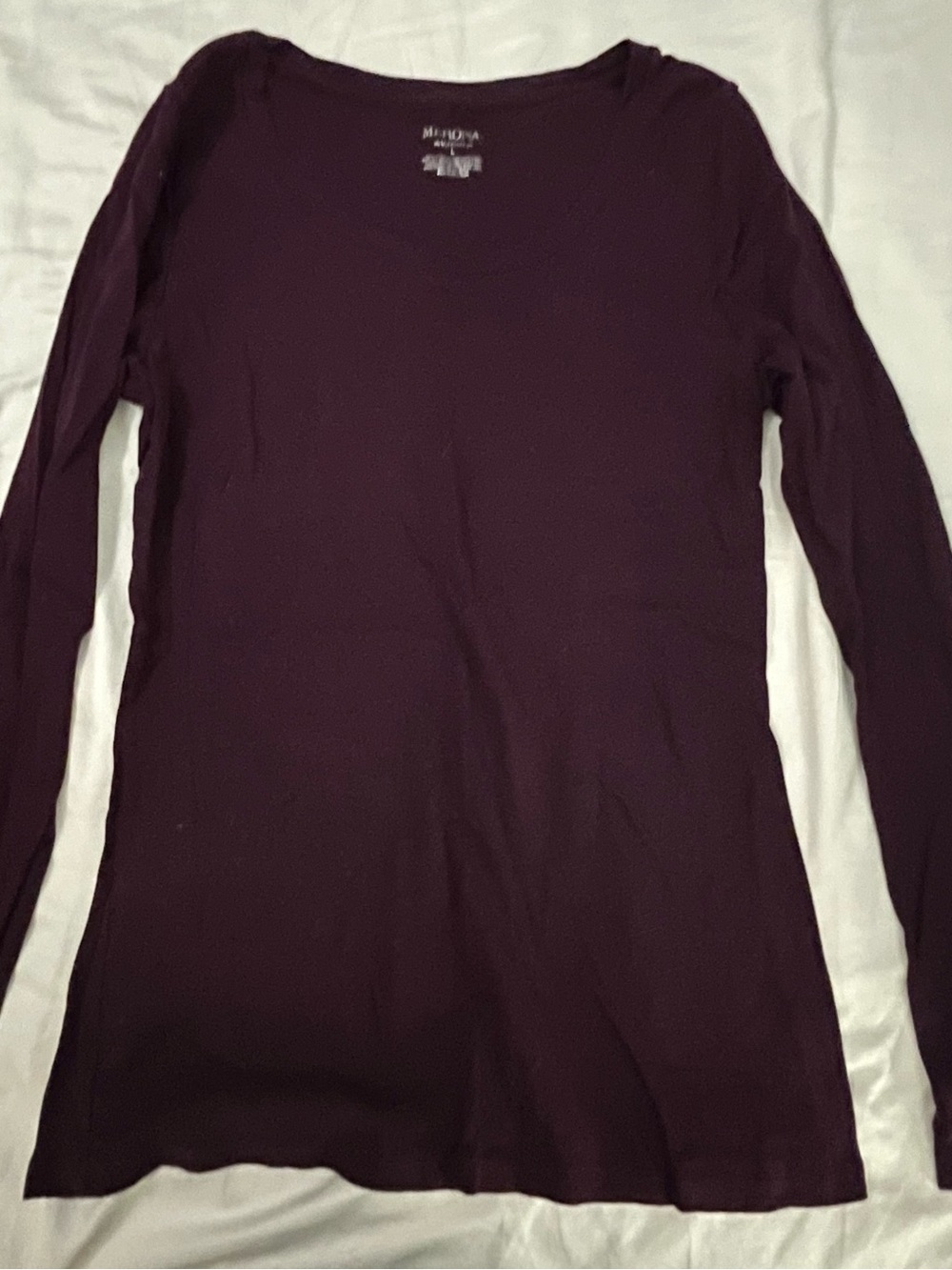 Merona Long Sleeve Scoop Neck Top in Plum